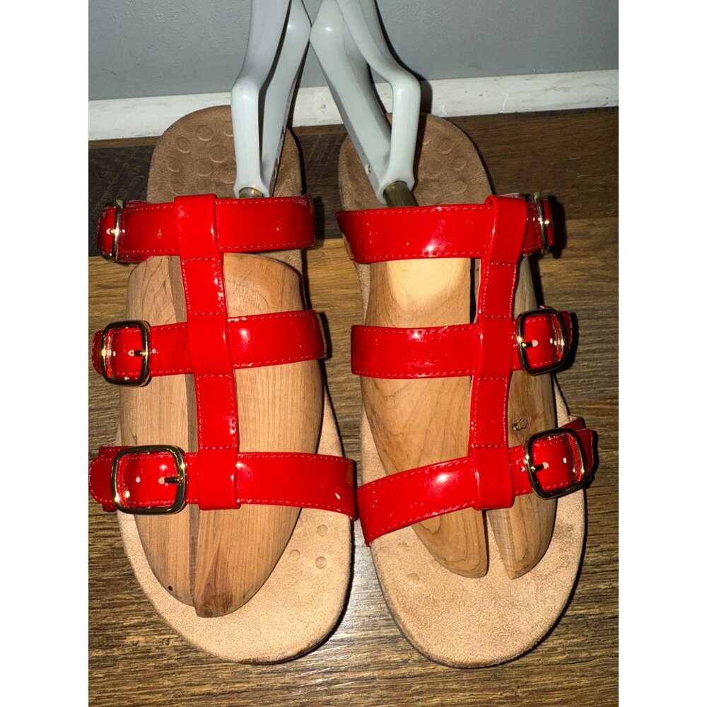 Vionic Misa Red Patent Leather Triple Strap Adjus… - image 2